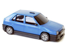 Základní set  autodráha ITES -model SRC 2 auta Favorit  (modrá a žlutá) 1:28 , délka 4,2m
