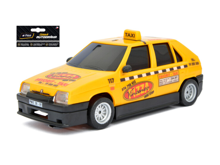 Favorit TAXI model SRC 1:28- polepy TAXI PIZZA -  motor 2O OOOotk. -K autodráze ITES, FARO, EuropaCup, Gonio .