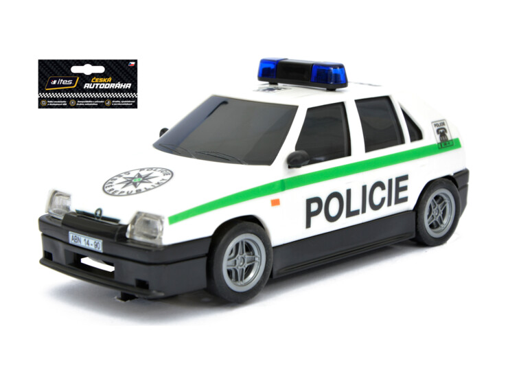 Favorit POLICIE ČR model SRC 1:28- polepy POLICIE ČR -  motor 2O OOOotk. -K autodráze ITES, FARO, EuropaCup, Gonio .